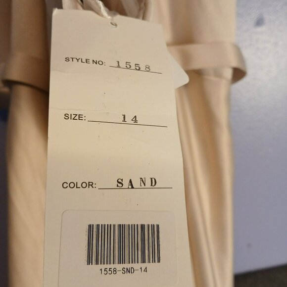 Allure Bridals Bridesmade Dress-Sand- NWT-Strapless-Size 14 - Picture 4 of 9